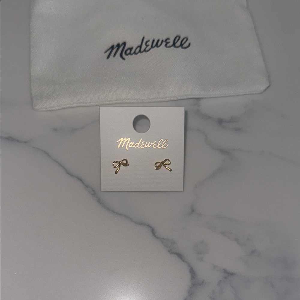 Madewell Small Gold Bow Stud Earrings